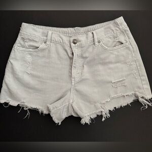 Aerie American Eagle Daydream grey Distressed Baggy denim cutoff jean shorts M
